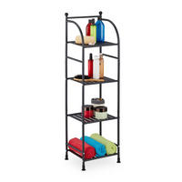 STANDREGAL - Schwarz, Metall (33/115/28cm) - Relaxdays