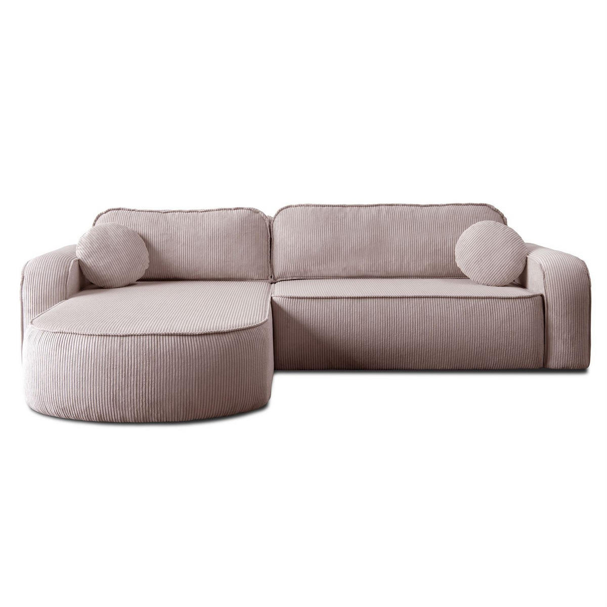 ECKSOFA VENUS mit Schlaffunktion und Bettkasten, Poso 27 - Rosa, Textil (275/178cm) - Lookway