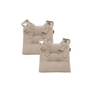 STUHLKISSEN Fino mit Schleifenband 2er Set taupe - Taupe, Textil (46/42/7cm) - Magma Heimtexx