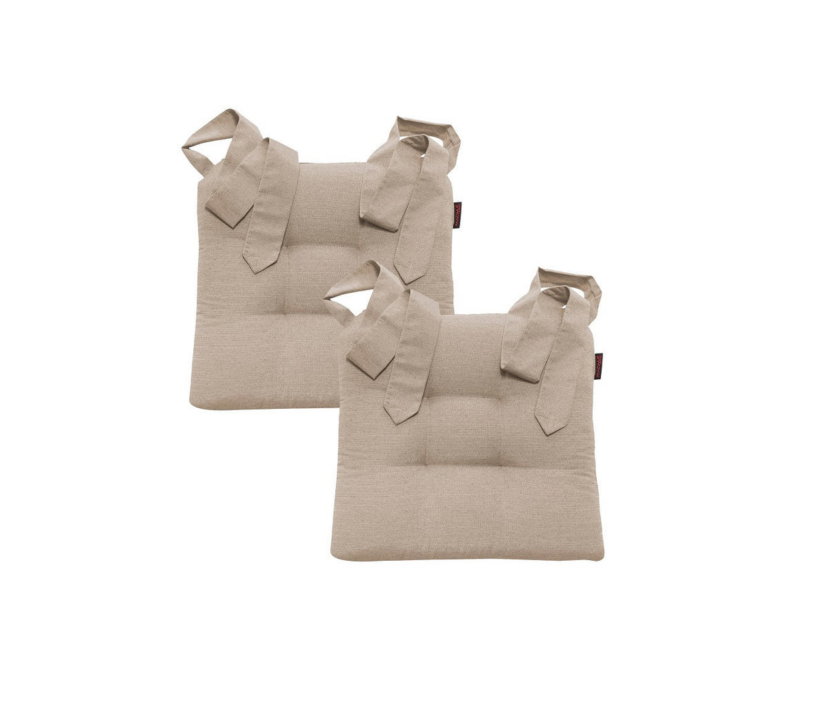 STUHLKISSEN Fino mit Schleifenband 2er Set taupe - Taupe, Textil (46/42/7cm) - Magma Heimtexx