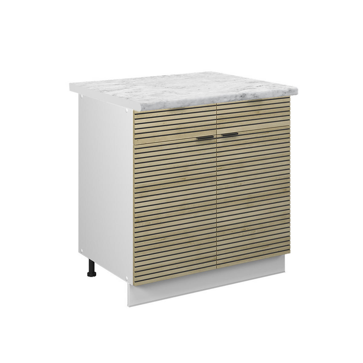 KÜCHENUNTERSCHRANK Fame-Line Eiche Paneel 80 cm , AP Marmor - Hellbraun/Eichefarben, Holzwerkstoff (80/82/60cm) - Vicco