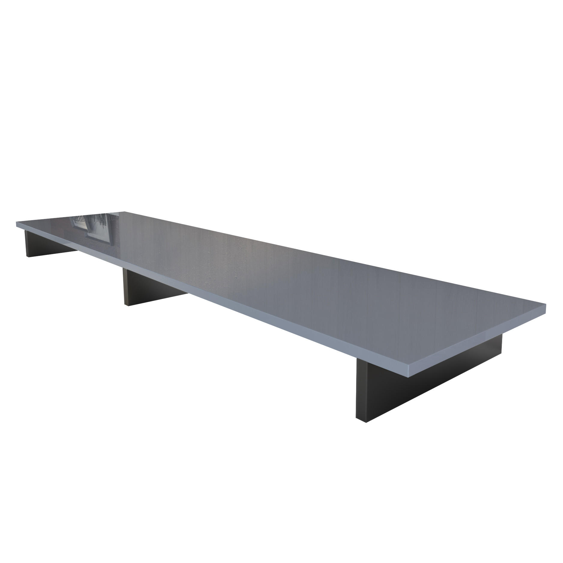 TVAUFSATZ Game Schwarz matt / Grau Hochglanz - Schwarz/Grau, Holzwerkstoff (138.5/9.5/34.5cm) - Vladon