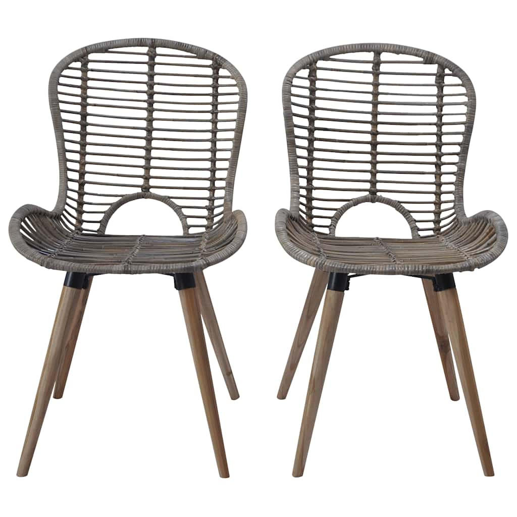 ESSZIMMERSTÜHLE 2 Stk. Braun Natürliches Rattan 48*64*85cm - Braun, Naturmaterialien (48/85/64cm) - ZMH