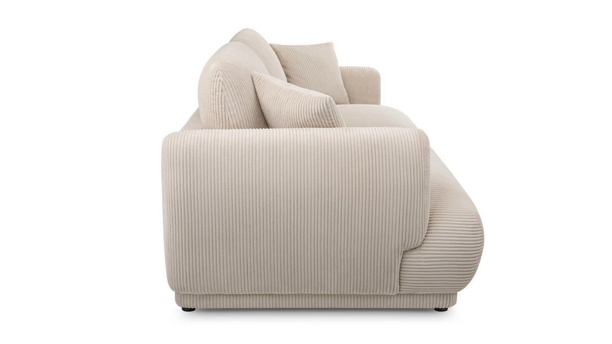2-SITZER-SOFA Locco Beige, Zweisitzer Sofa - Beige, Holzwerkstoff (206/83/102cm) - Bettso