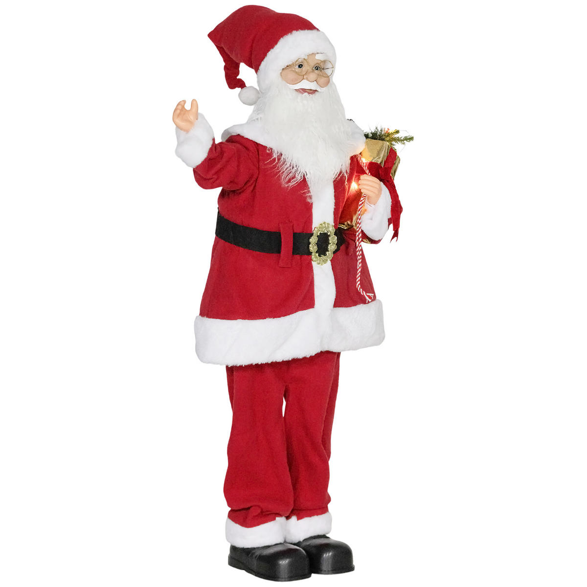 WEIHNACHTSMANNFIGUR Rot 27.0/53.0/120.0 cm - Rot, Textil (27/120/53cm)