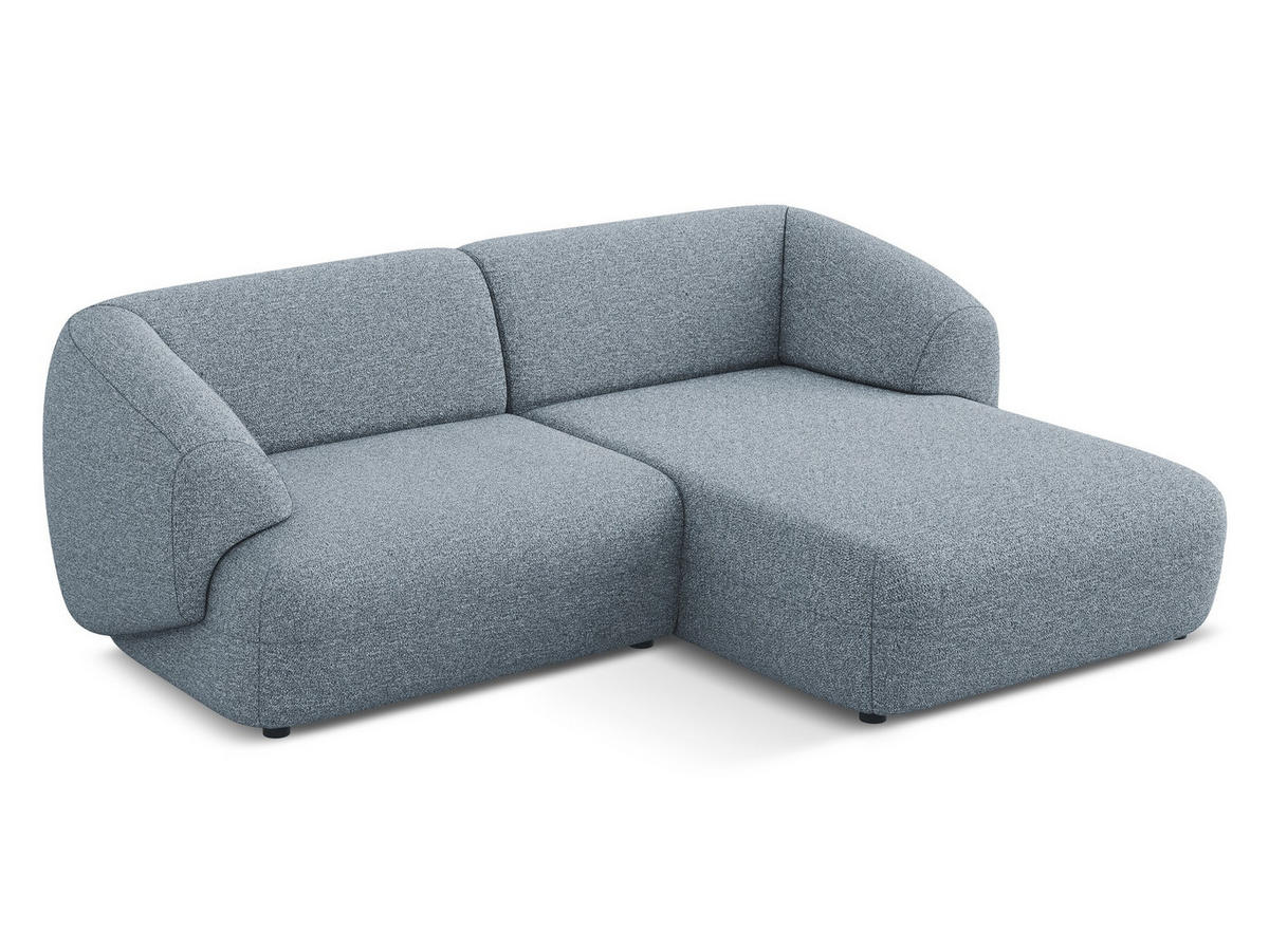 ECKSOFA rechts Strukturstoff Stoff Blau - Blau/Blaugrau, Kunststoff/Textil (230/98cm) - Makamii