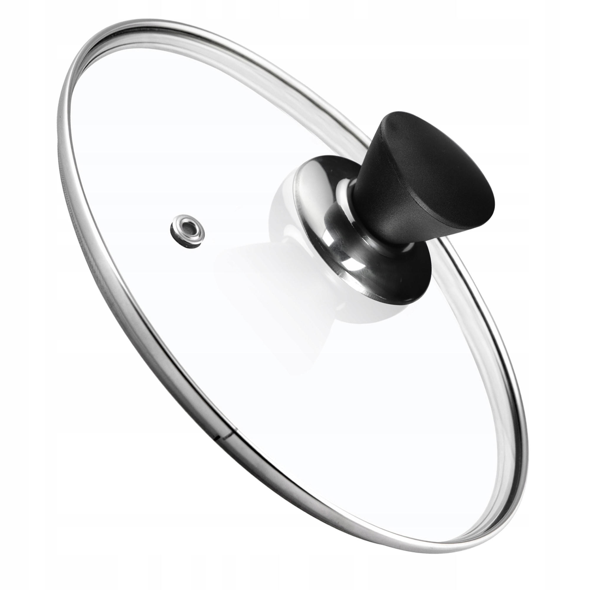 DECKEL mit schwarzem Griff, 26 cm - Transparent, Glas/Kunststoff (26cm) - KADAX