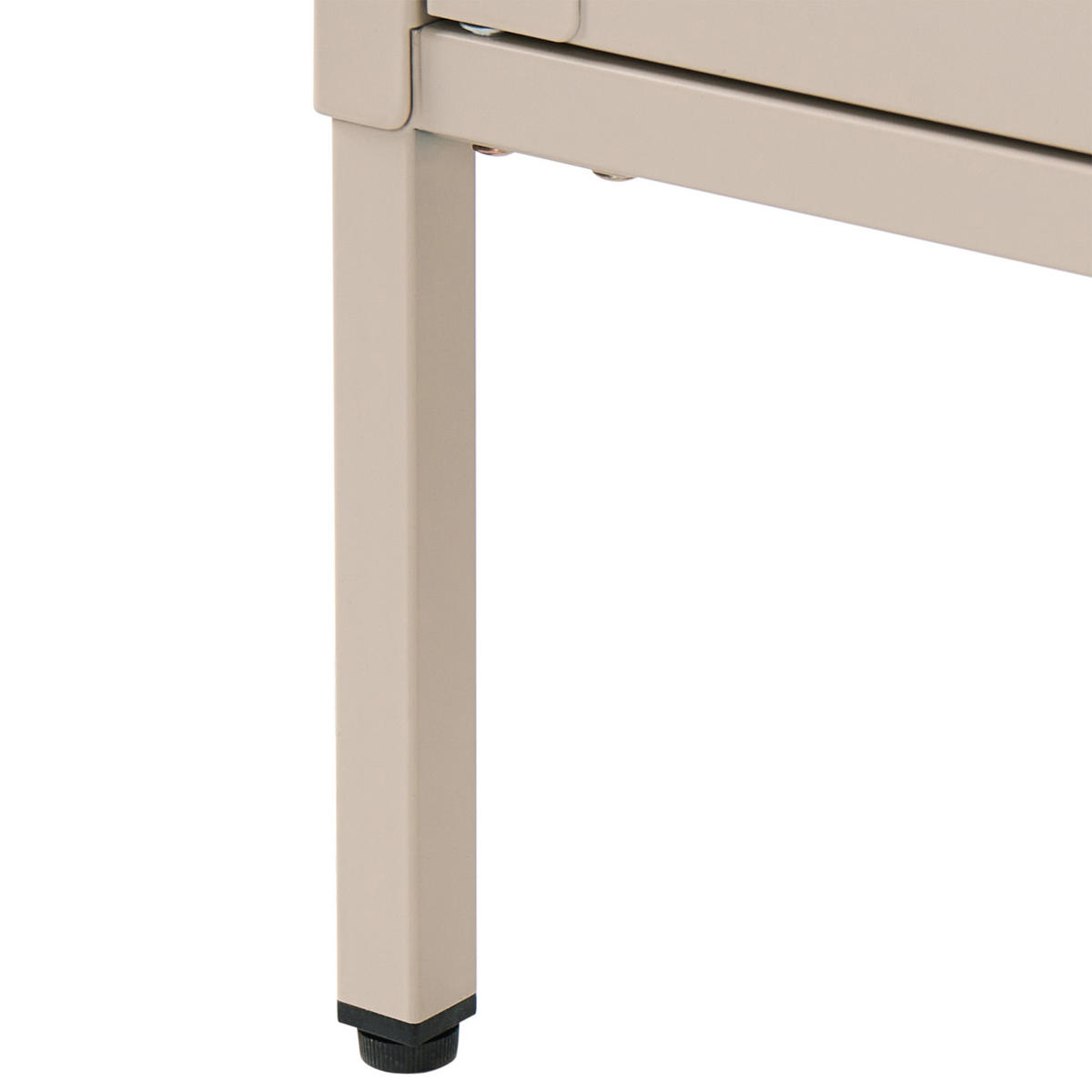 SIDEBOARD mit Glastüren Metall 90 cm Beige Lerryn - Beige, Metall (90/111/35cm) - Beliani