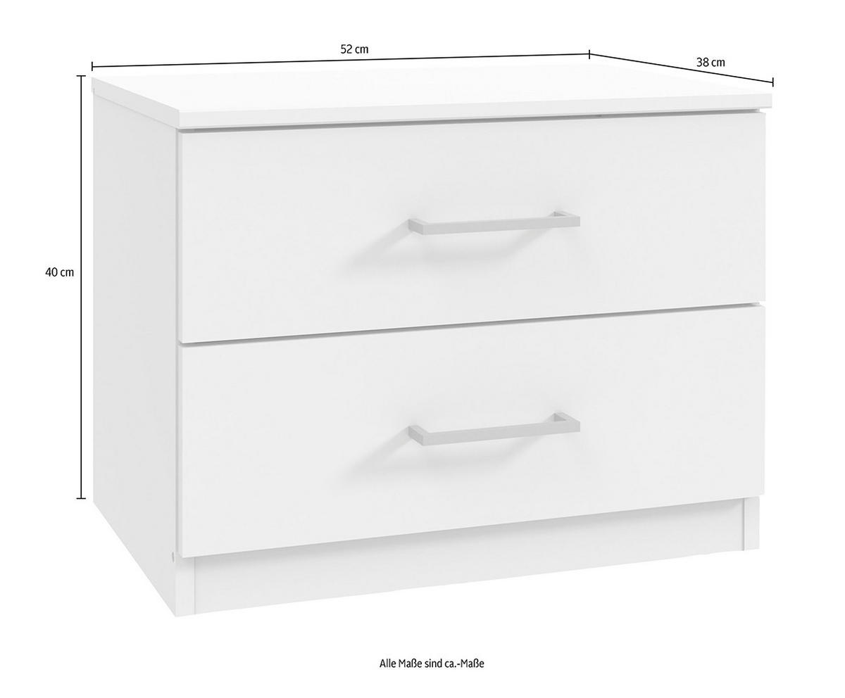 NACHTTISCHE Kreta weiß 52 / 38 / 40cm (2er-Set) - Weiß, Holz/Holzwerkstoff (52/40/38cm) - Wimex