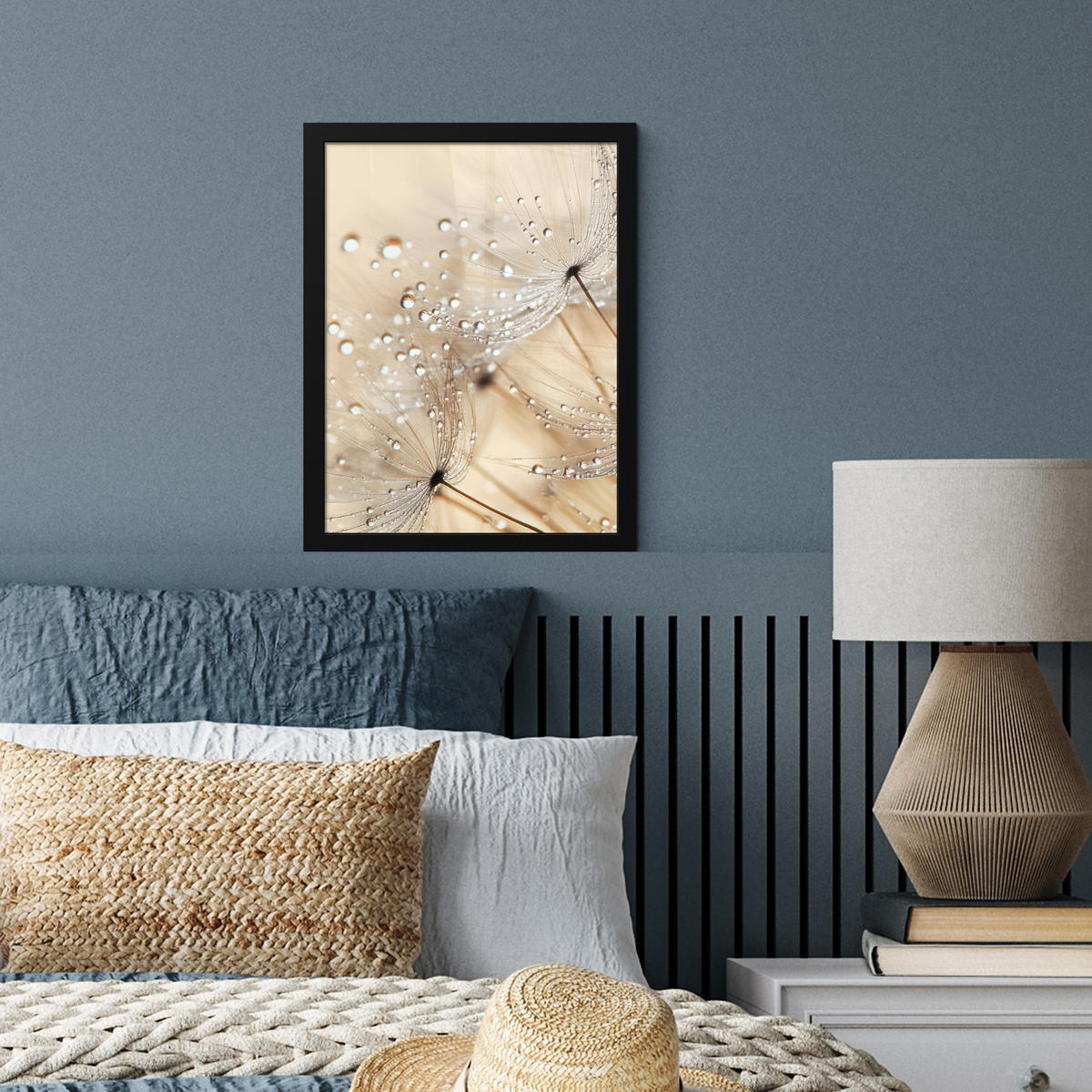 GERAHMTES BILD Löwenzahn - Abstrakt - Natur - Beige 30x40 cm - Braun, Papier (30/40cm) - MuchoWow