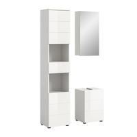 BADMÖBEL Set Vira 3tlg. Bad Kombination in Weiß (B/H/T: 91x190x34 cm) - Weiß, Holz (91/190/34cm)