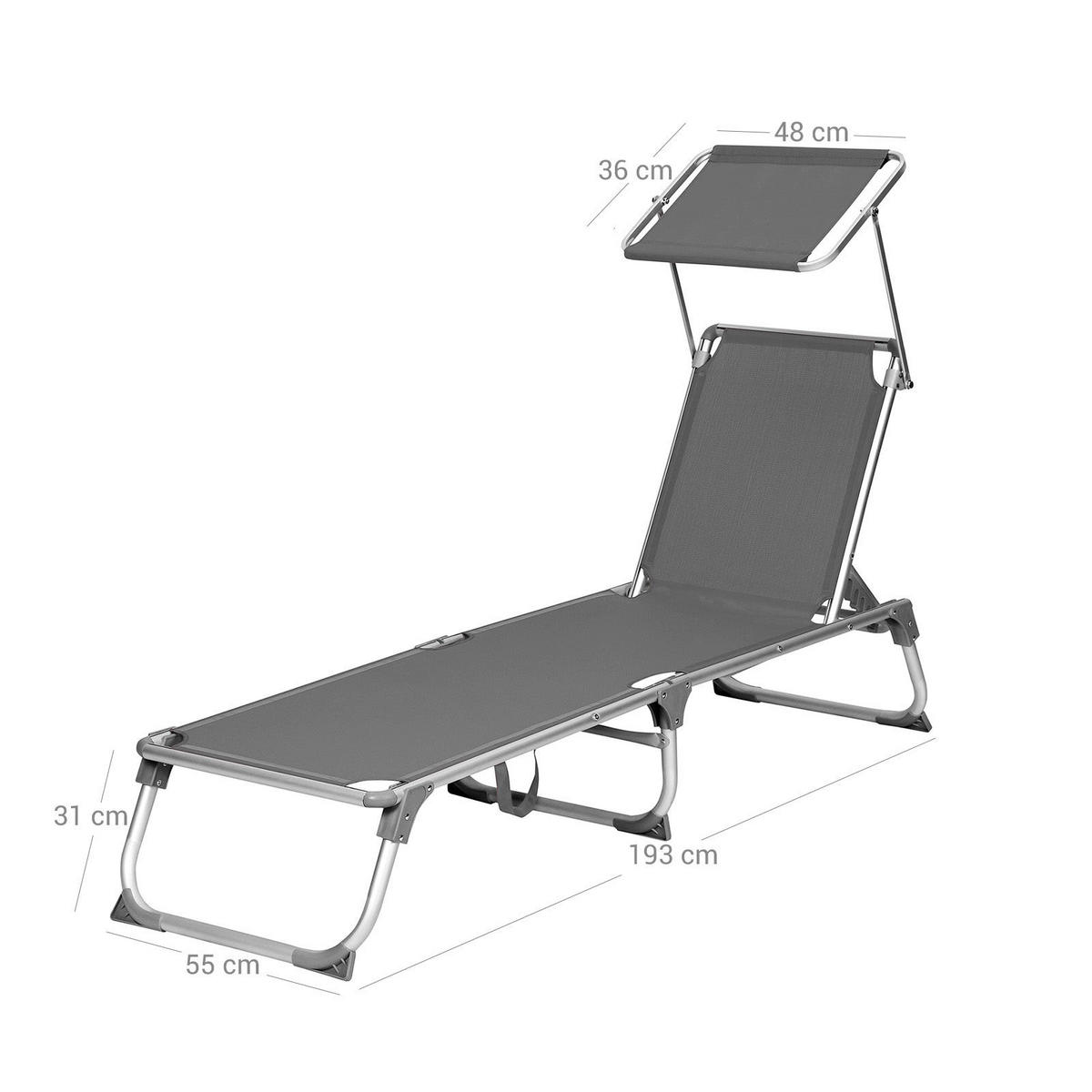 SONNENLIEGE GARTENLIEGE - Grau, Textil (193/31/55cm) - Hansiro
