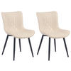 STUHL 2er Set Lederlook creme - Creme/Schwarz, Textil/Metall (50/80.5/62cm) - CLP