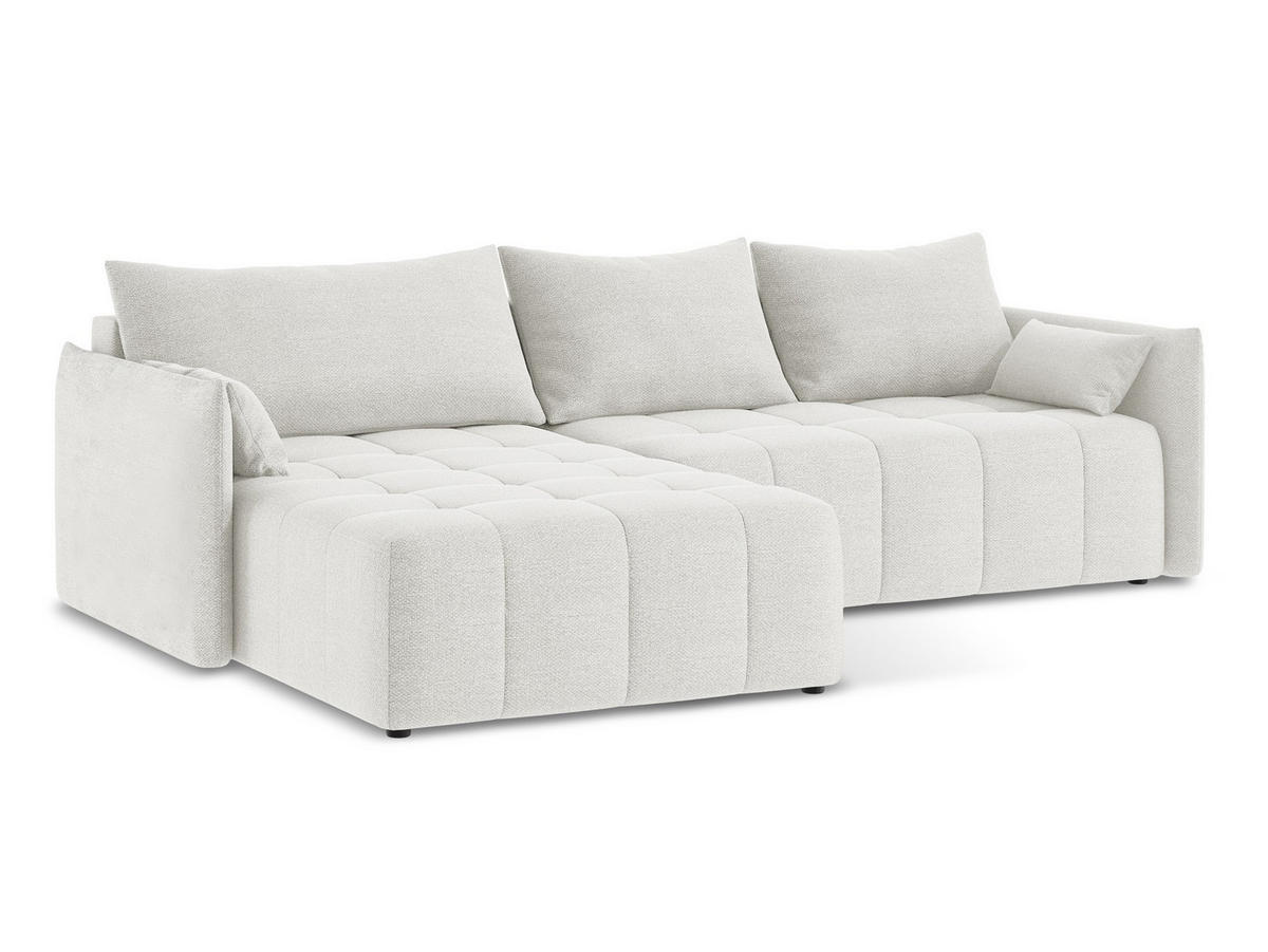 2-SITZER-SOFA Chenille Stoff Beige - Creme/Schwarz, Holzwerkstoff/Kunststoff (174/75/94cm) - Makamii