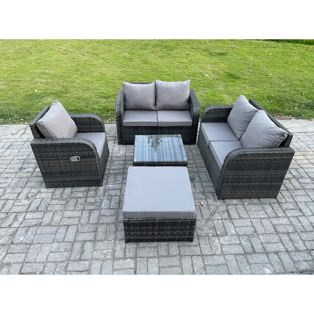 Thumbnail - Fimous Loungegarnitur, Dunkelgrau, Metall, 6-Sitzer, Loungemöbel, Loungemöbel-Sets