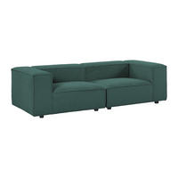 MODULIERBARES Sofa - 3 Personen - samt - grün Ruzolo - Grün, Textil/Metall (242/67/105cm) - Vente-Unique