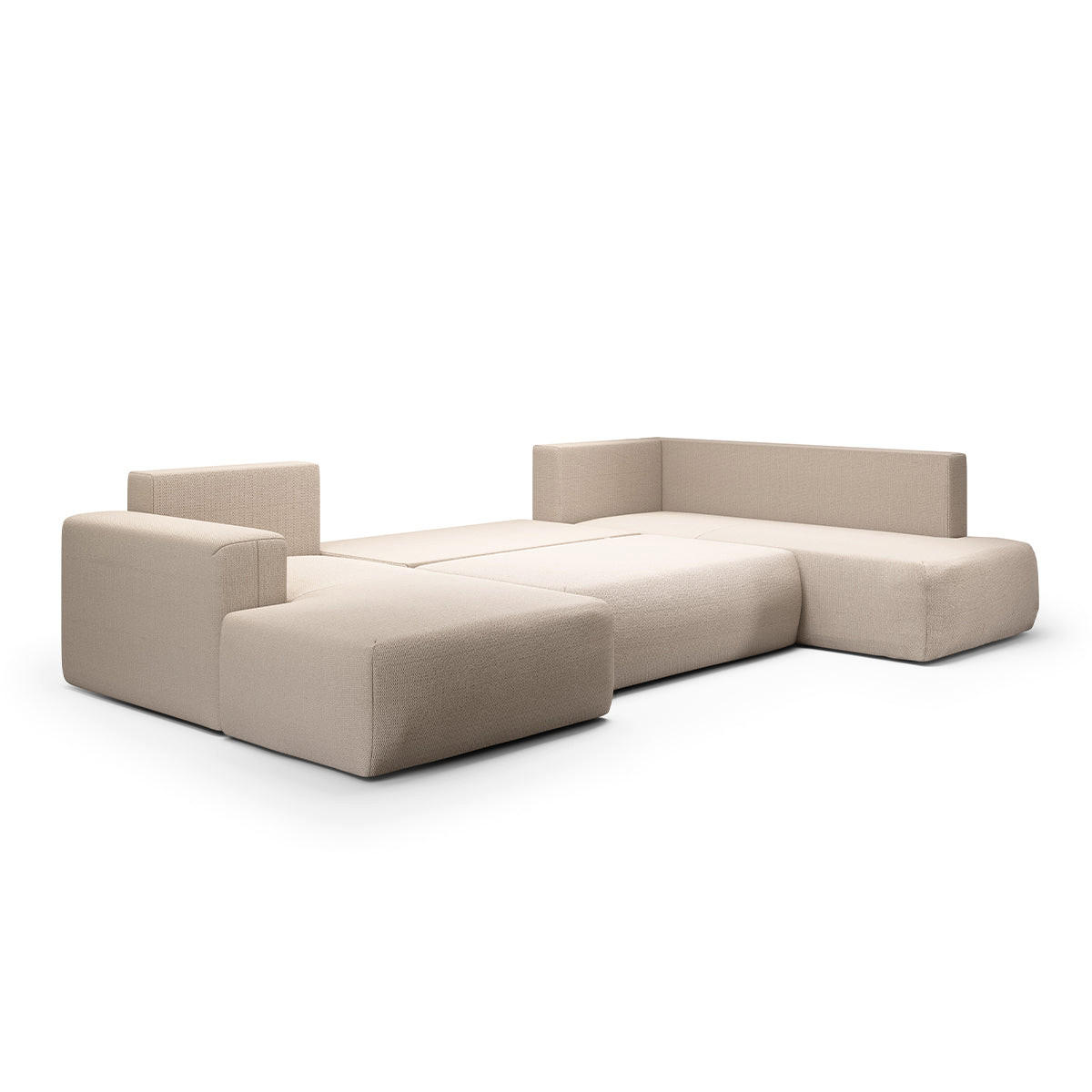 PANORAMASOFA Bliss 5 Sitzplätze Beige - Beige, Holz (335/72/200cm) - Petits-meubles
