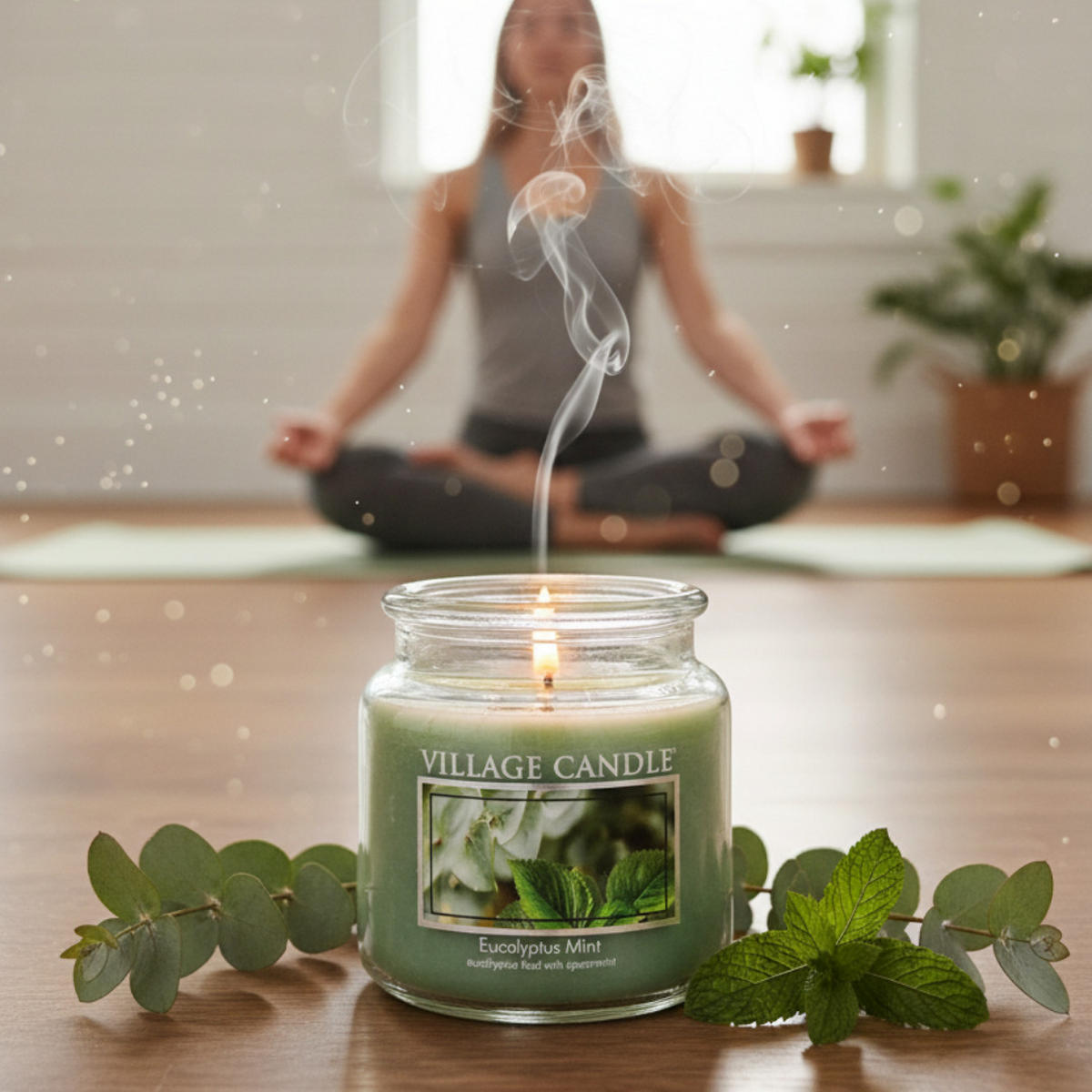 DUFTKERZE Eucalyptus Mint Grün 411g Glas, Aromakerze, Raumduftkerze, Duftglas, Wellnesskerze, Duftwachs, Wohndeko, Geschenkidee, Duftkerze Glas - Hellgrün, Glas/Paraffin (13cm) - Village Candle