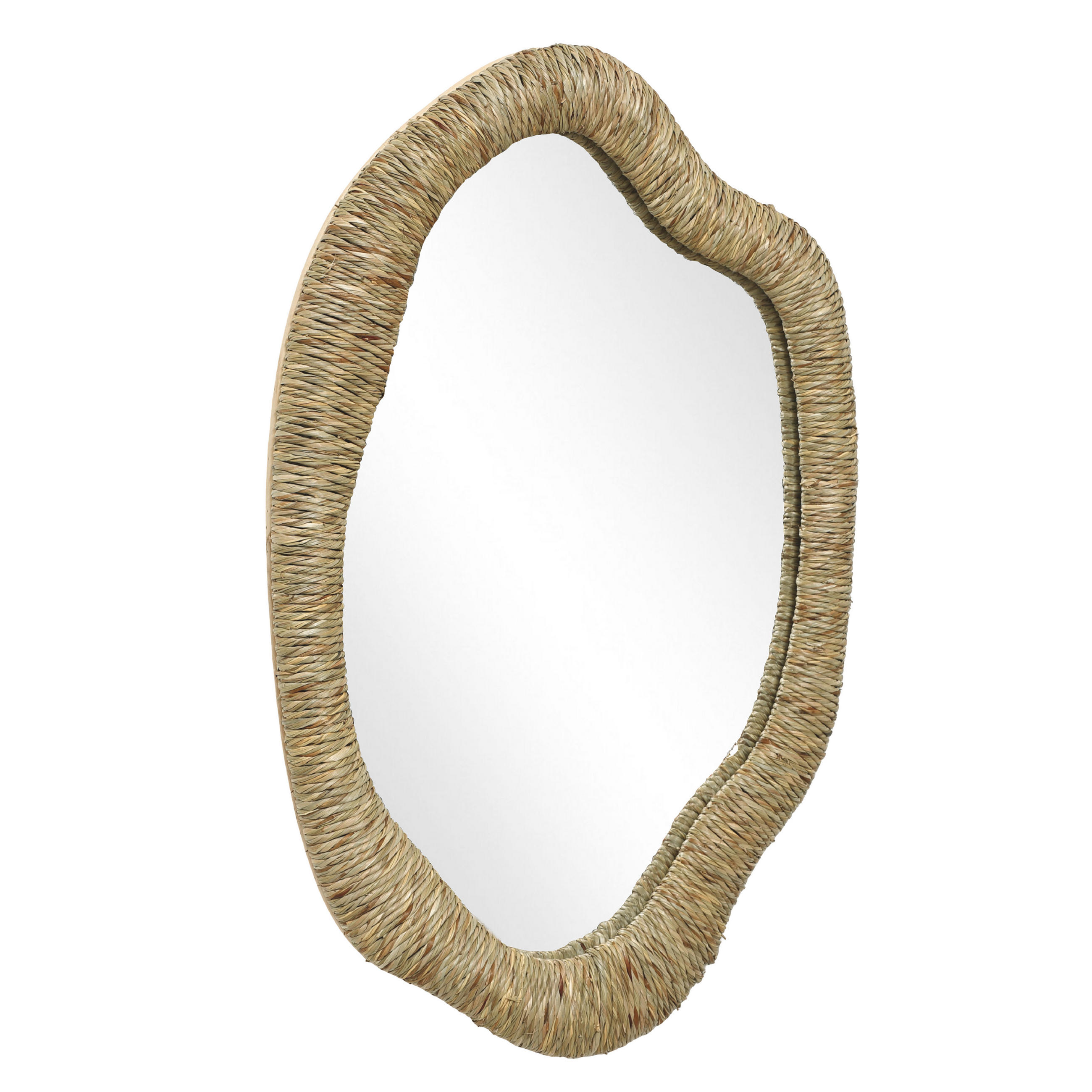 50CM Wandspiegel HTA0407 - Dunkelgelb, Naturmaterialien (3.5/75/50cm) - Hometopia