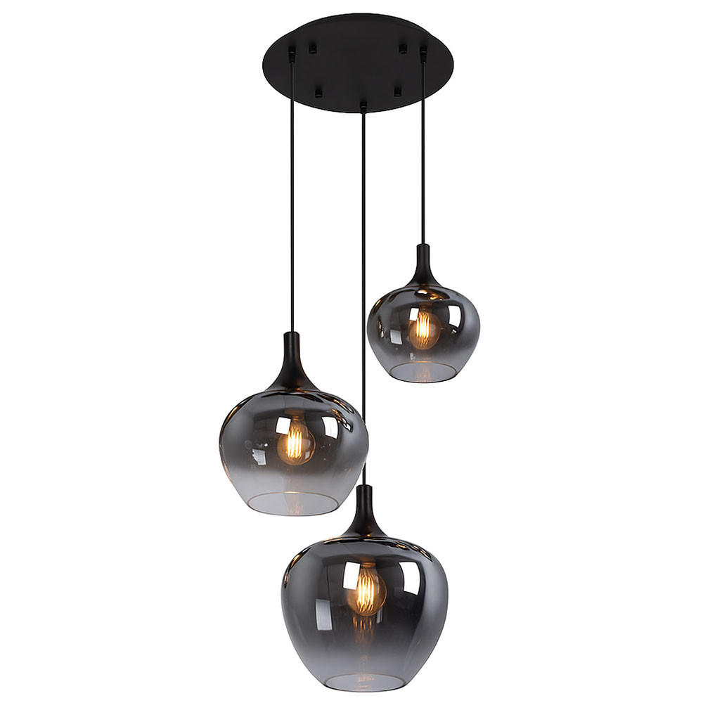 LED HÄNGELEUCHTE MAXY Metall Schwarz - Schwarz, Glas (48/48/120cm) - Globo Lighting