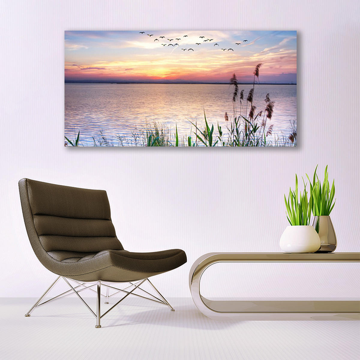 LEINWANDBILD 140x70 cm Pastellhimmel - Multicolor, Textil (140/4cm) - TULUP
