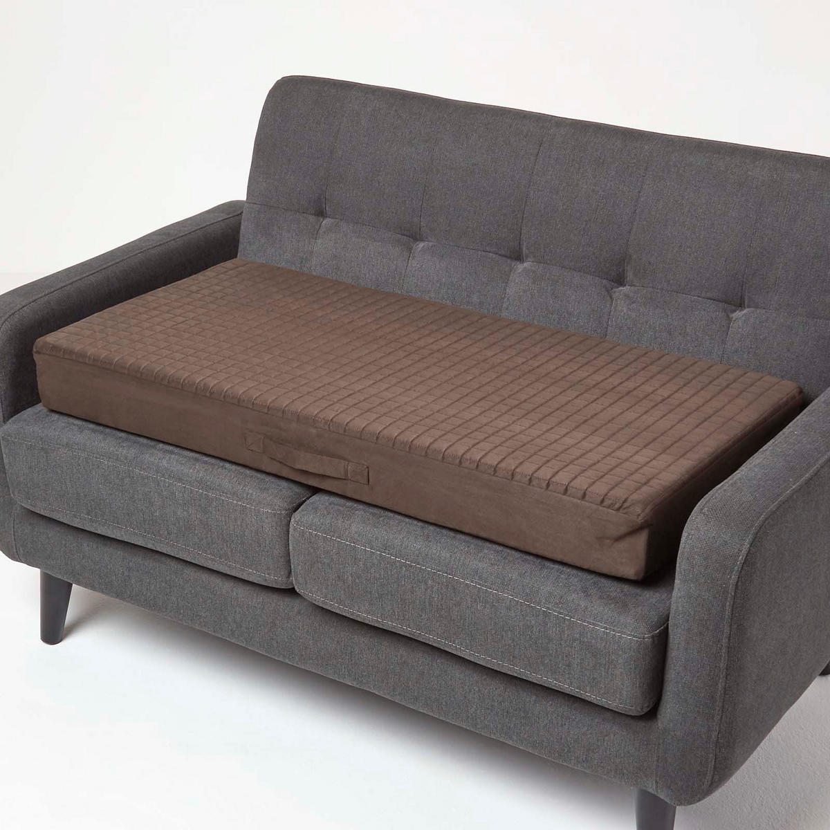 SITZKISSEN-BEZUG für Sofa-Auflage 100/50/10 cm, Velours - Braun, Textil (100/50/10cm) - Homescapes