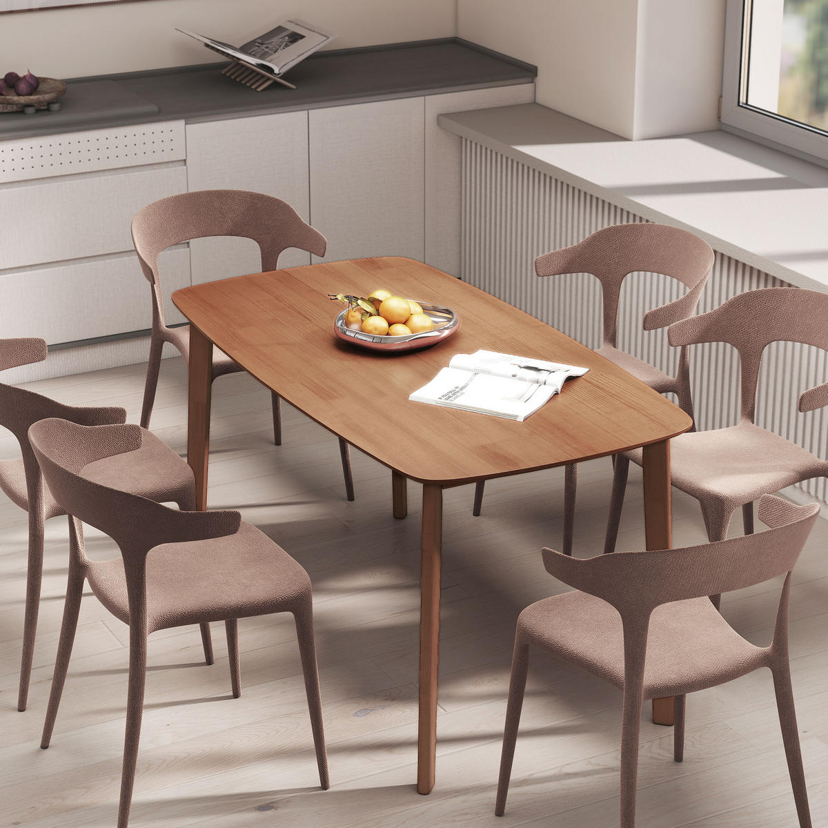 ESSTISCH aus Massivholz, lackiert, Landhausstil, 150 x 80 cm, braun - Eichefarben, Holzwerkstoff (150/80/76cm)