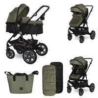 KINDERWAGEN Lora grün faltbar Gummiräder Tragetasche Sportsitz Fußabdeckung - Grün, Metall (85/68/112cm) - Lorelli