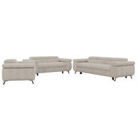SEDACIA ZOSTAVA PETERS 1+2+3 - Béžová Manšester - čierna/krémová, kov/textil (262/76/99cm) - MKS