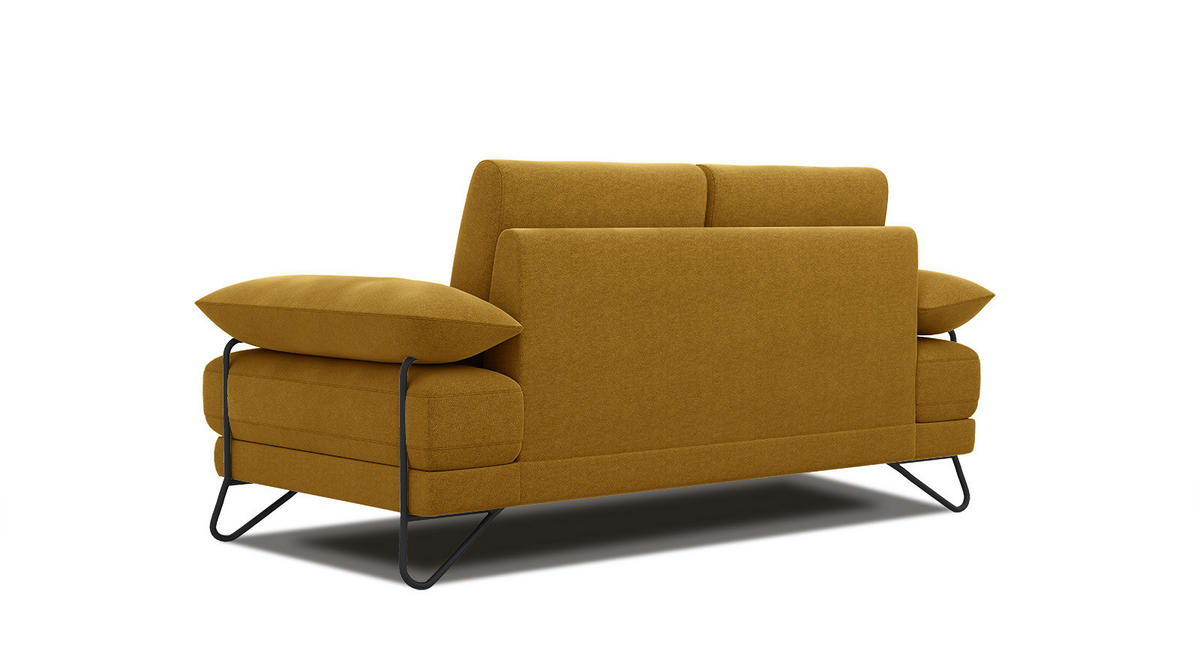SOFA LORI 2-Sitzer, gelb - Gelb/Schwarz, Holzwerkstoff/Textil (185/87/96cm) - Courtois Laville