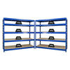 SCHWERLASTREGAL Rhino 2er-Set mit 2x 180x200x60 cm 5 Spanplatten-Ebenen 8mm Fachlast 500 kg Blau - Blau, Metall (400/180/60cm) - PROREGAL