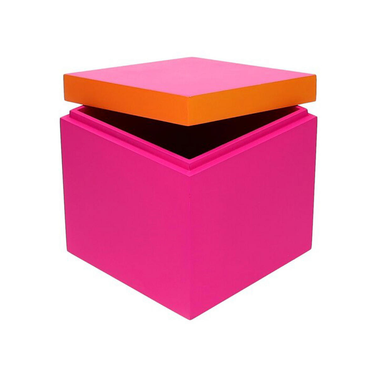AUFBEWAHRUNGSBOX Neo S, MDF, Neon Pink / Neon Orange, 13 x 13 cm - Orange, Holzwerkstoff (14.5/13/14.5cm) - Gift Company