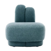 OTTOMAN Bunny-ear tyg stoppad med kaninöron - Grön, Textil (54/54/41.5cm) - Urban Meuble