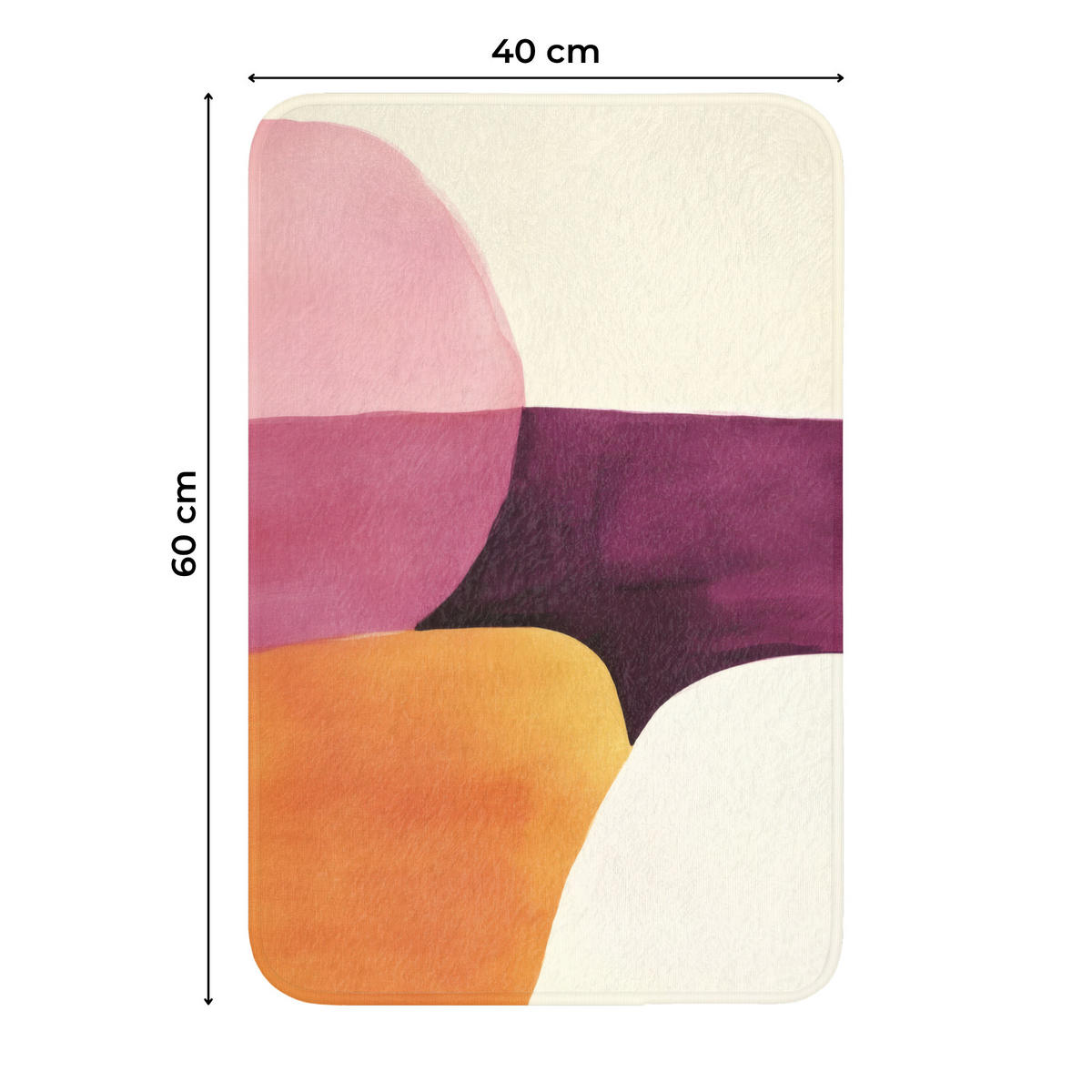WC PŘEDLOŽKA Tvary - abstraktní - barevné 40x60 cm - terakotová, textil/plast (40/1cm) - OnlyWow