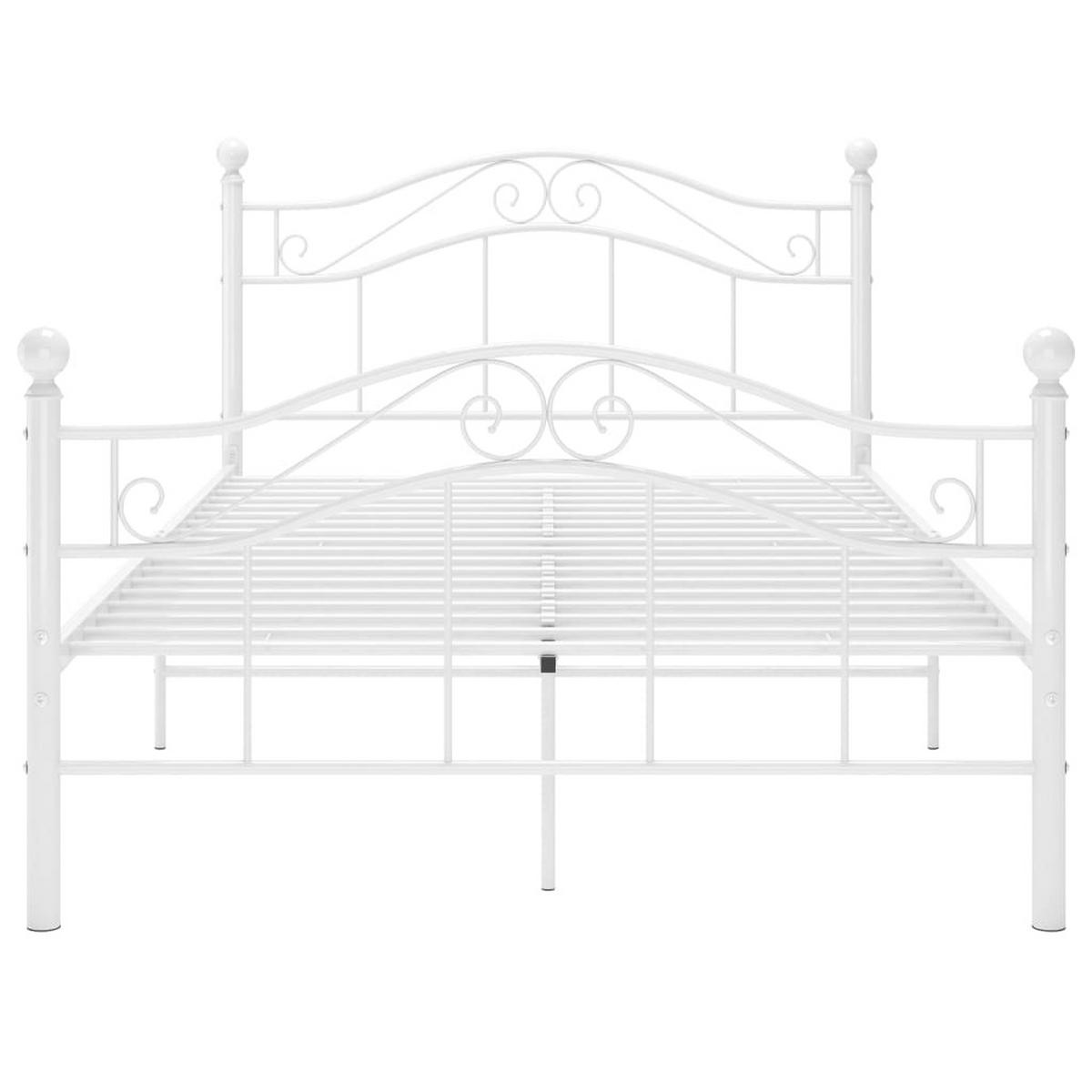 BETT Weiß Metall 120x200 cm - Weiß, Metall (120/200cm) - furnicato