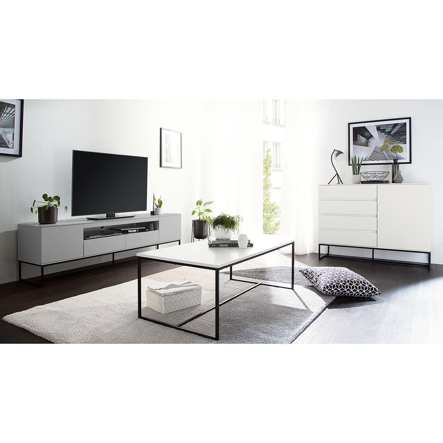 TV-LOWBOARD - Grau, Holzwerkstoff (182/50/40cm) - home24