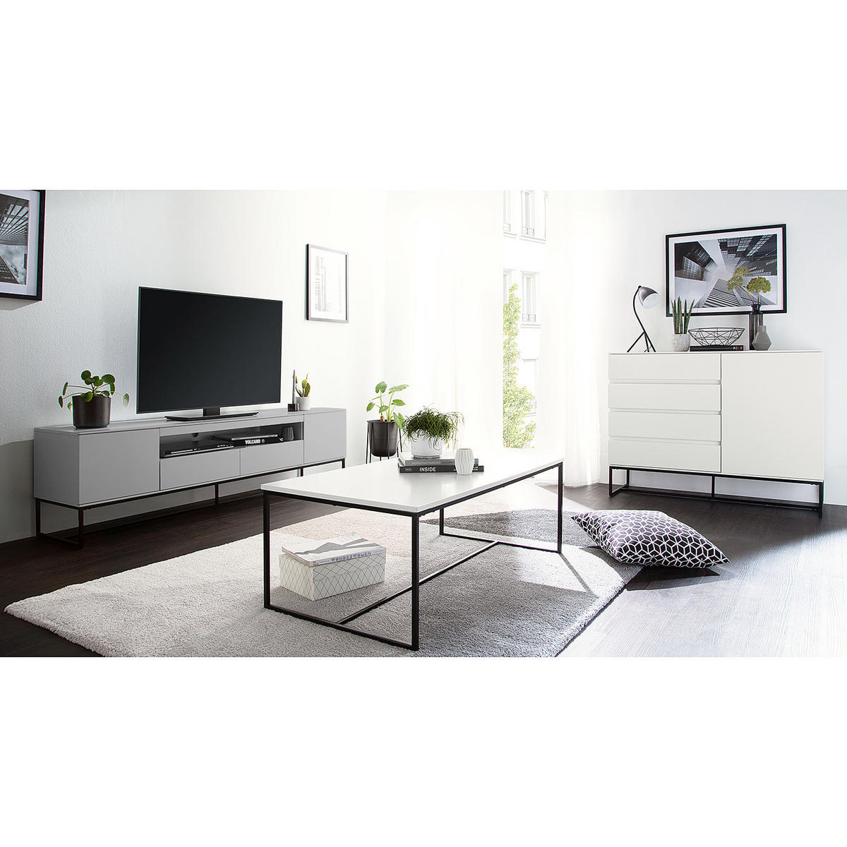 TV-LOWBOARD - Grau, Holzwerkstoff (182/50/40cm) - home24
