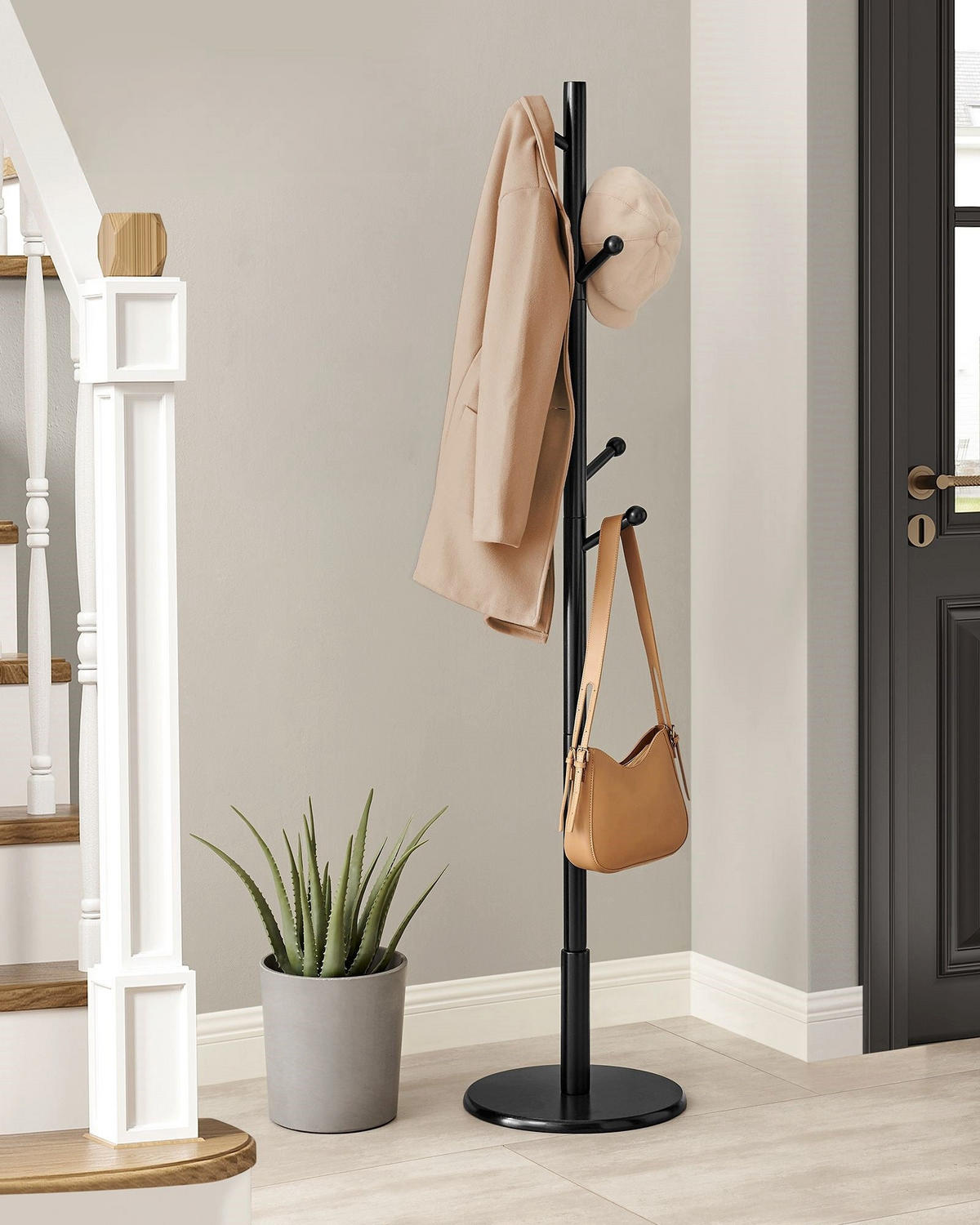 GARDEROBENSTÄNDER BUDAPEST - Schwarz, Holzwerkstoff (38/175/38cm) - Hansiro