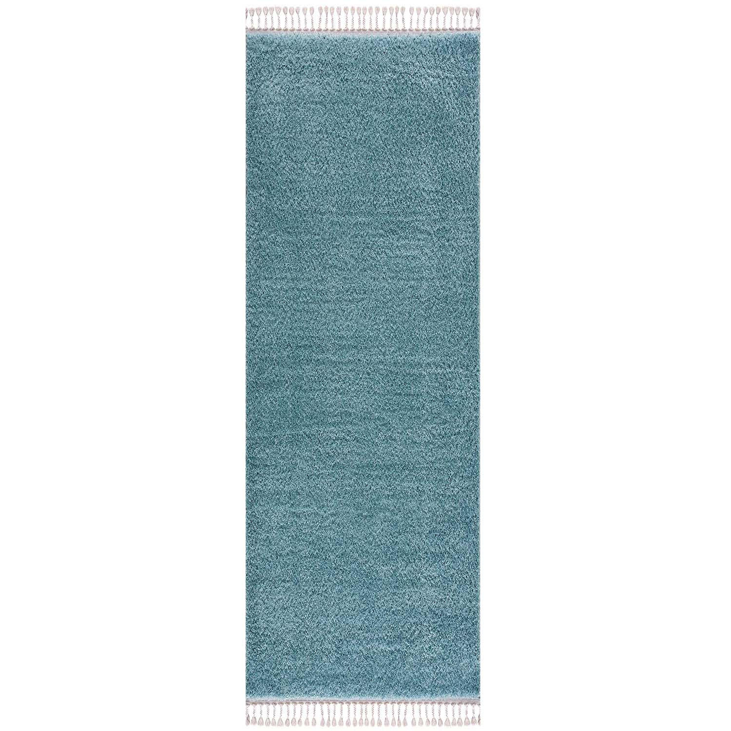 HOCHFLOR-TEPPICH Shaggy Pulpy 100 Blau 80x300 cm - Blau, Textil (80/300cm) - carpet city