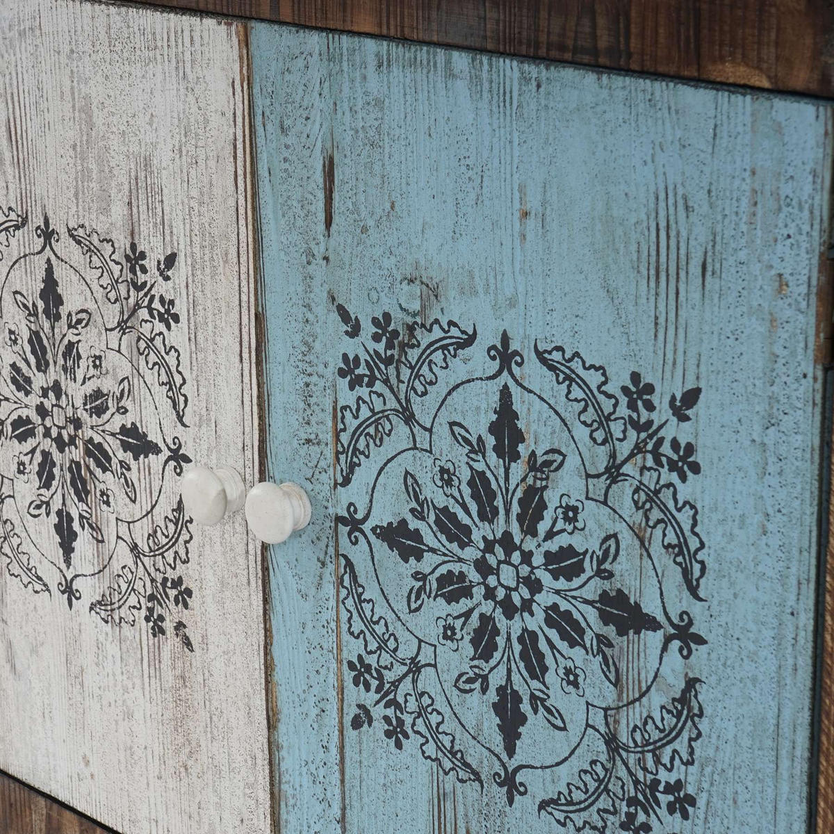 KOMMODE Blau, Weiß - Blau/Weiß, Holz (80/84/40cm) - MCW