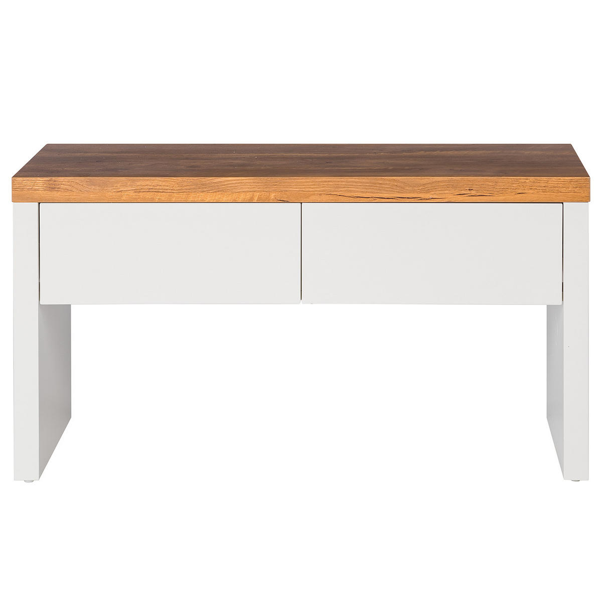 GARDEROBENBANK - Eichefarben/Weiß, Holzwerkstoff (91/48/38cm) - home24