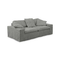 SOFA NETTA Grau Cord - Braun/Grau, Birkenholz/Textil (258/90/116cm) - KAWOLA