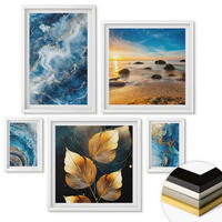 WANDBILDER 5er-Set - 50x50 cm & 20x30 cm & 40x60 cm Weißer Rahmen - Porträt einer Frau, Auge, Farben, Emotionen - Weiß, Kunststoff (40/60cm) - ArtPrintCave