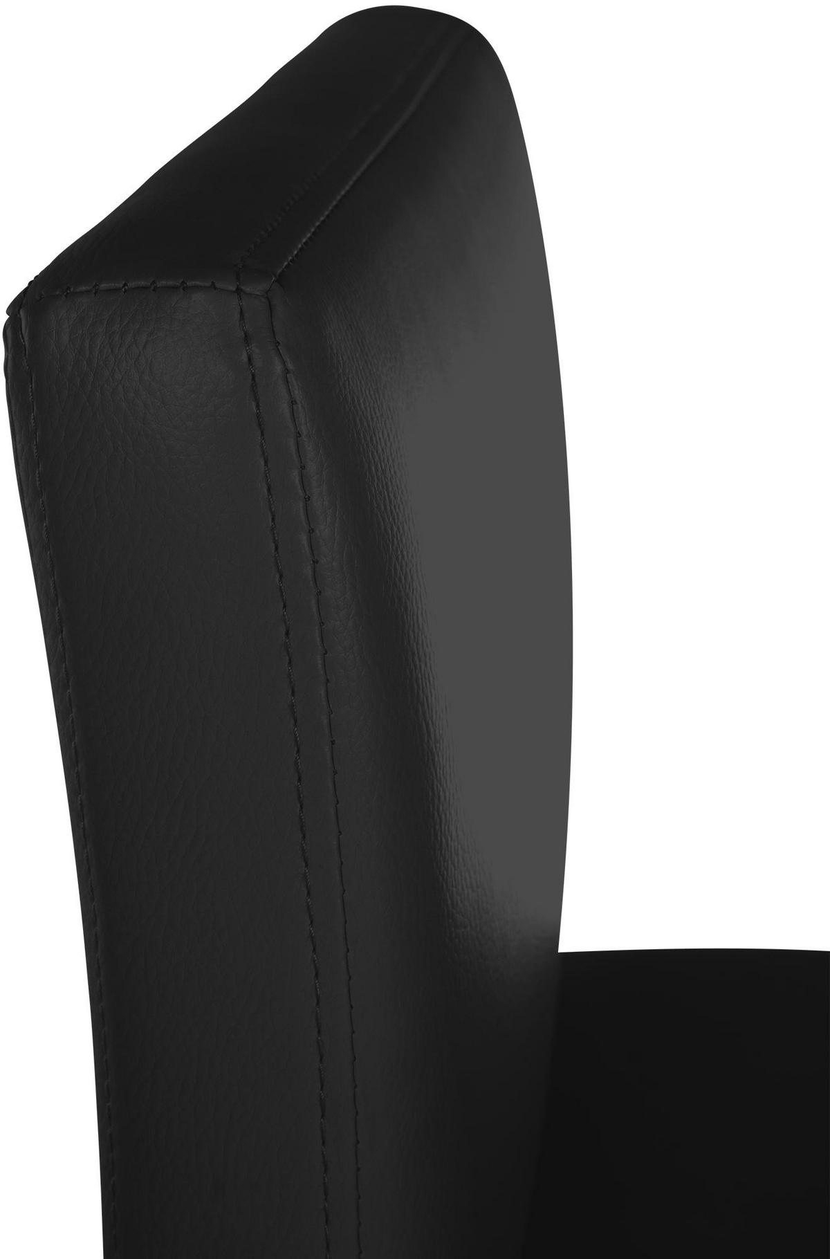 BARHOCKER Lederlook Schwarz - Schwarz, Textil/Metall (40/96/50cm) - CLP