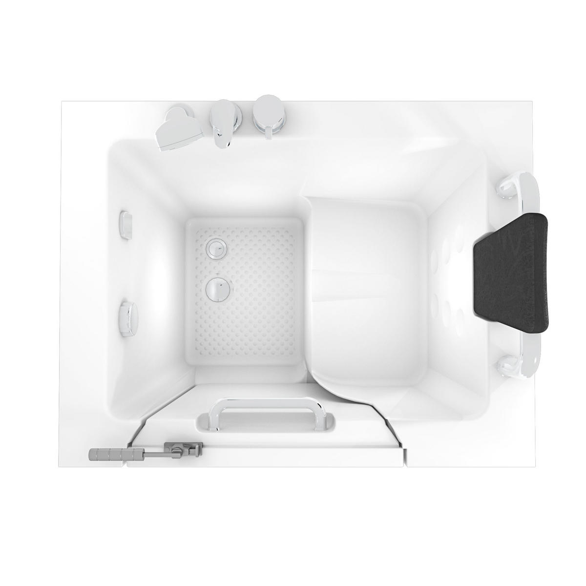 SENIORENWANNE S02-C-R Weiß - Weiß, Glas/Kunststoff (78/113/100cm) - AcquaVapore by Sandra Jentho