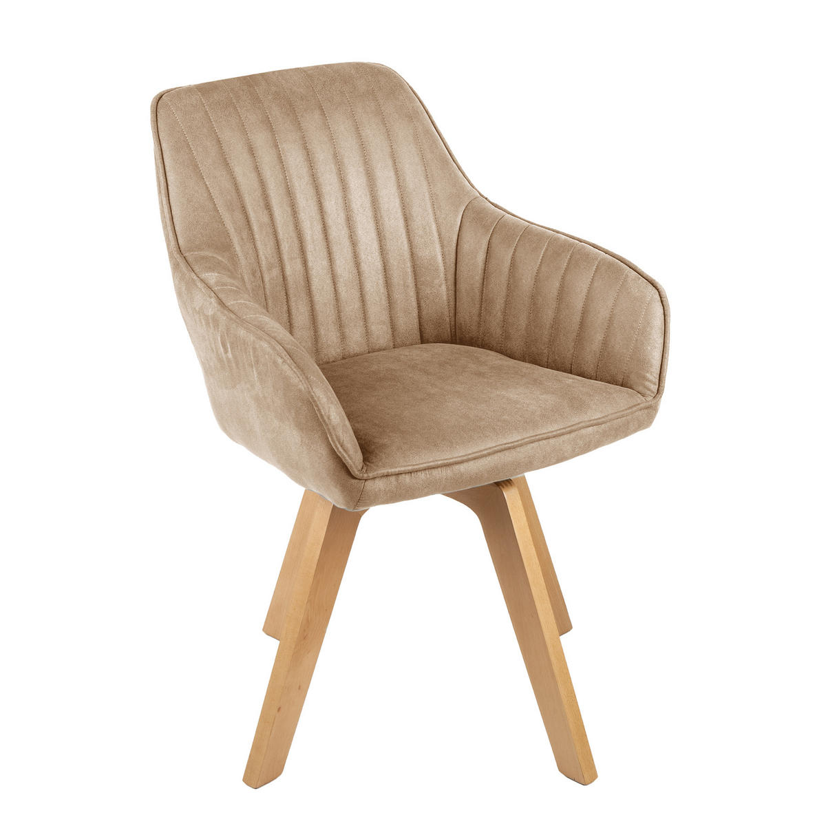 STUHL LIVORNO Samt Greige 85 cm - Champagner/Beige, Holz/Textil (62/84/62cm) - riess-ambiente