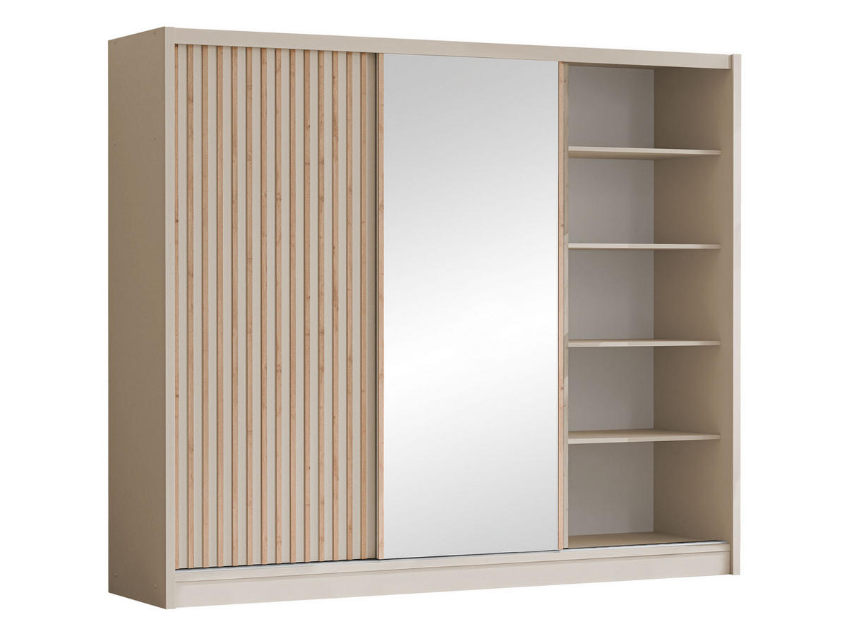 SCHWEBETÜRENSCHRANK London Lux 250 - Kaschmir, Holzwerkstoff (250/215/60cm) - MIRJAN24