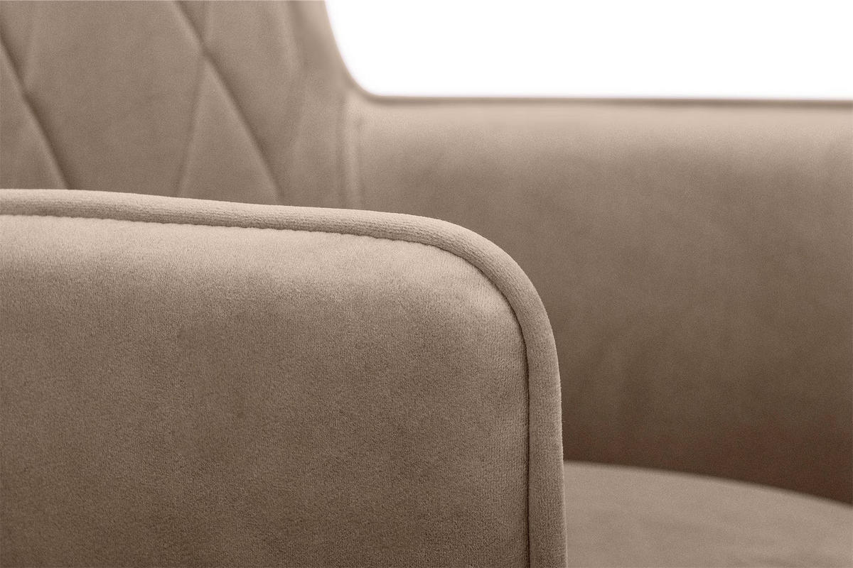 ESSZIMMERSTUHLE PYRUS 2-tlg Velours-Sitz, Beige - Beige/Schwarz, Textil/Metall (56/84/46cm) - KONSIMO®