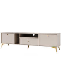 TV-LOWBOARD FLOREN, Creme/Gold - Creme, Holzwerkstoff/Metall (180/48.5/40.8cm) - KONSIMO®