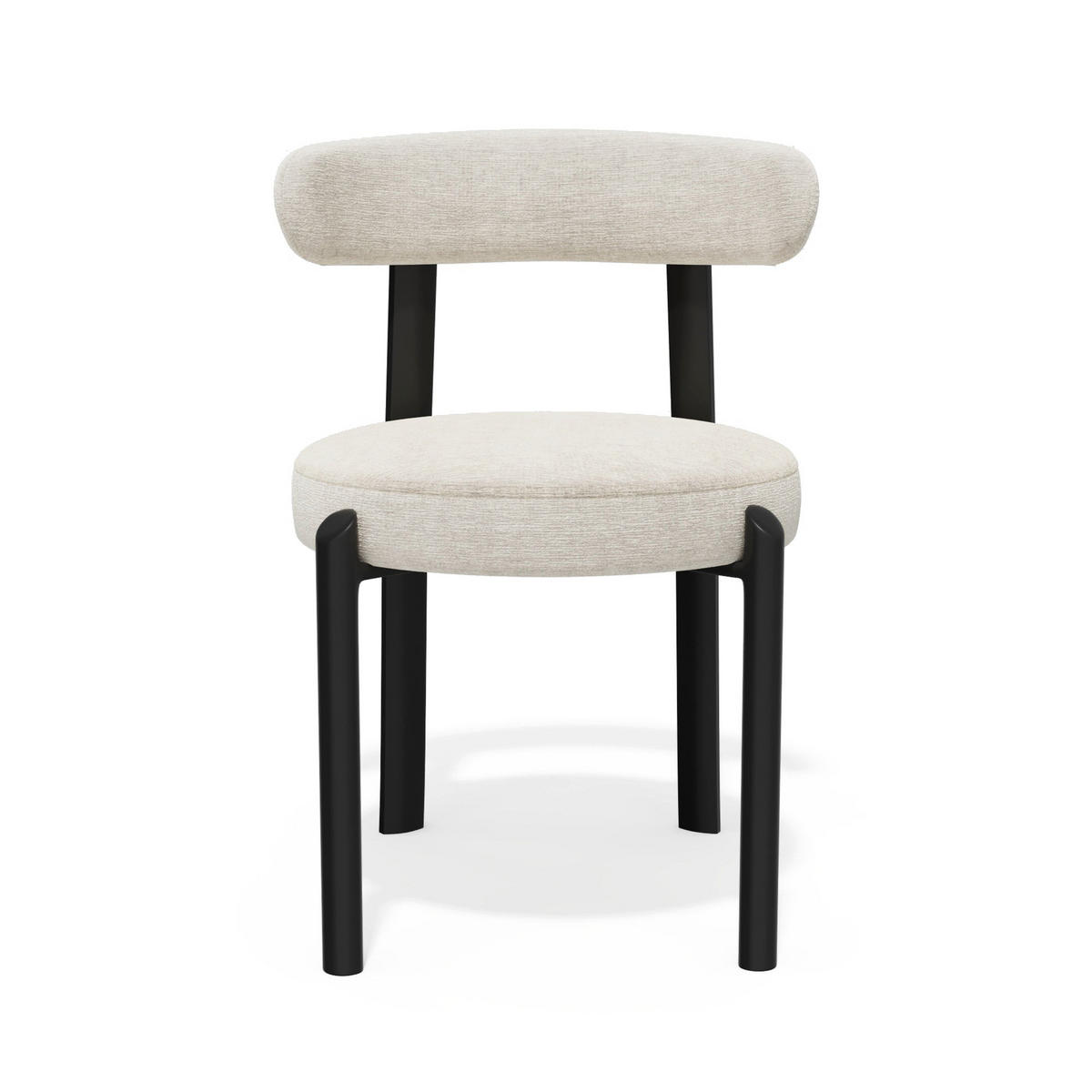 2ER-SET Stühle NOMA Gewebe mit Struktur und weichem Griff Creme 56cm - Creme, Textil (56/77/55cm) - Premium Interiors